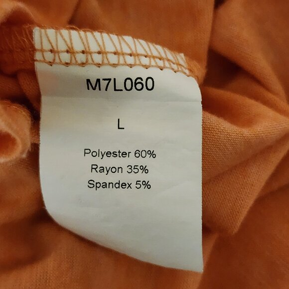 Creamsicle V-Neck Stretch Tee – Lightweight Knit Short Sleeve Top, Size Large - Picture 7 of 8